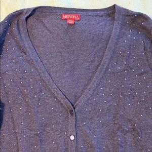 Merona purple V-Neck Cardigan with Tiny Dot Embellishments
